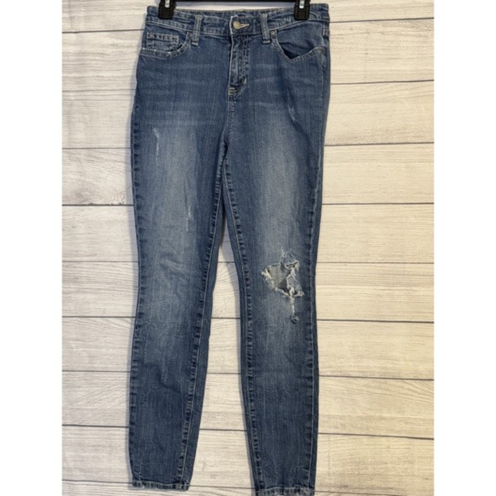 Gap Skinny Jeans Women‎ Size 4 Distressed Medium Wash Stretch Denim - Picture 2 of 8